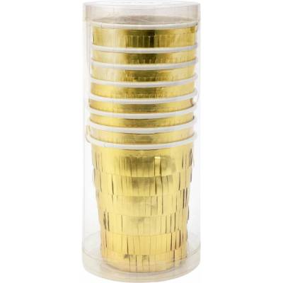Papierové jednorazové tégliky v súprave Gold Fringe Party – Meri