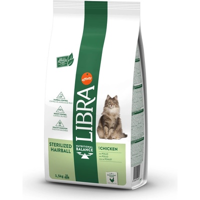 Libra Cat Sterilized Hairball s kuřecím 1,5 kg