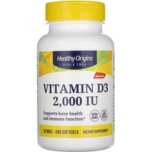 Healthy Origins Vitamín D3 2000 IU 240 mäkkých gélov