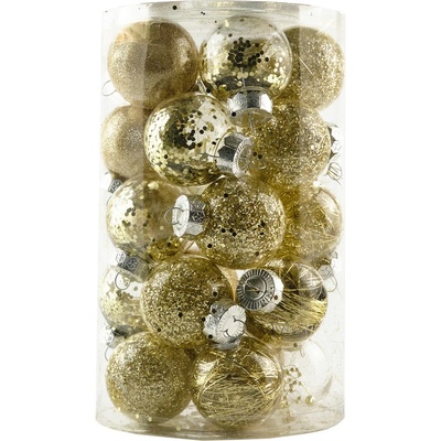 DECOLED Sada vánočních ozdob zlatá 6 cm plastové baňky, balení 25 ks – Zboží Dáma