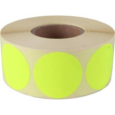 Etikety, 38 mm kruh, 1000 etikiet/kotúč, citrónovo žlté, .