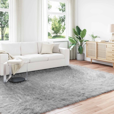 vidaXL Изкуствена овча килим TAFALLA Сиво 240 x 340 см Полиестер (42021530)