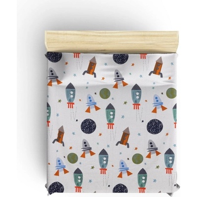 Mijolnir Бяло памучно детско покривало за легло 140x200 cm Spacex - Mijolnir (183MJR15277)