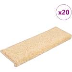 vidaXL Изтривалки за стълби 20 бр. 65x21x4 см кремави с правоъгълен ръб (3365855)