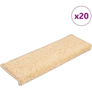 vidaXL Изтривалки за стълби 20 бр. 65x21x4 см кремави с правоъгълен ръб (3365855)