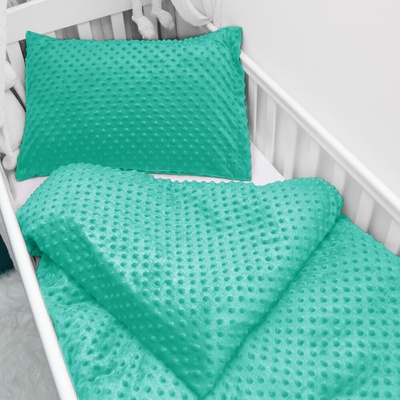 Biante Minky TOP 3D bodky MKP-047 Tyrkysovo zelené Do postieľky 90 x 120 cm 40 x 60 cm