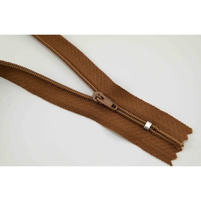 Nedeliteľný jemný plastový špirálový zips (veľkosť číslo 3) rôzne farby - dĺžka 12 cm - 60 cm 20 cm Gaštanové svetlá