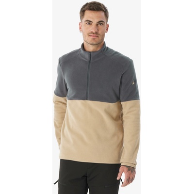 Quechua mikina MH500 1/2 zips hnedo-sivá