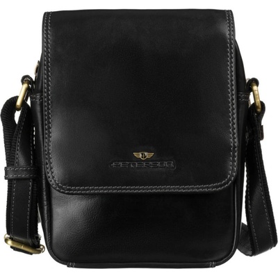 Pánska kožená crossbody taška KT179 čierna