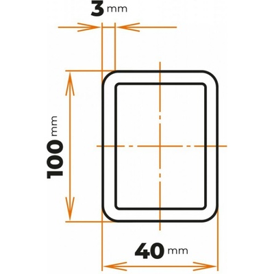 Uzavretý profil 100 x 40 / 3 mm