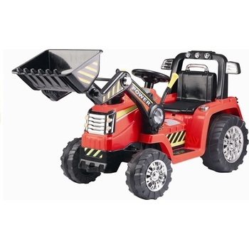 Mamido elektrický traktor Power s radlicou červená