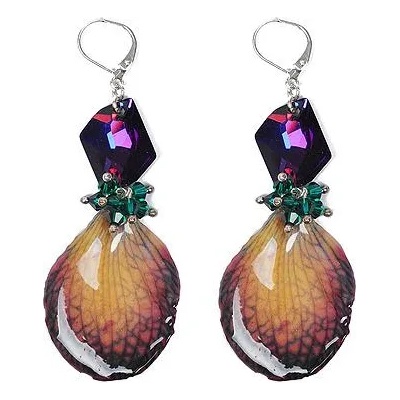Dannyra Обици с листенца от естествена орхидея и кристали Swarovski My Lovely Lady Dannyra Jewels