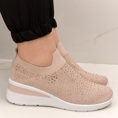 Dámske kamienkové SLIP-ON tenisky KLARISA ružové