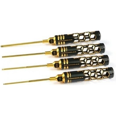 Arrowmax Allen Wrench Set 1.5 2.0 2.5 & 3.0 X 120 mm 4-Teilig. Black Golden AM-410991-BG