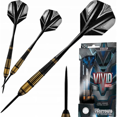 Sada steel šípok Harrows Vivid R čierne 23g, brass