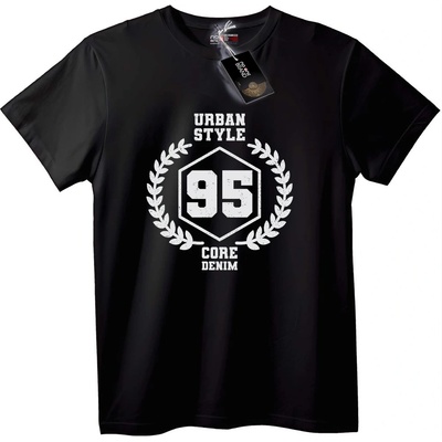 NOONEBRAND Тениска Градски Стил 95 Основен Деним - 7XL, Black