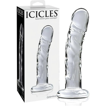 Icicles No. 62 - стъклено дилдо с пенис форма (прозрачно)