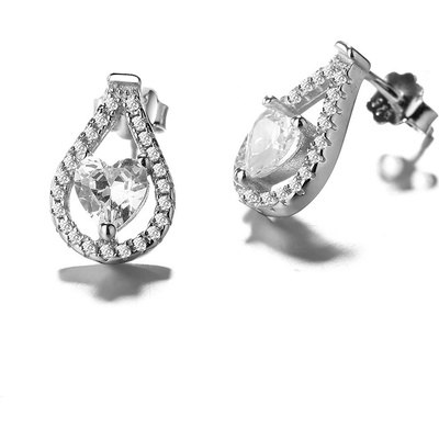 DELIS Сребърни обеци, jw773, модел капка, с родиево покритие (jw773)