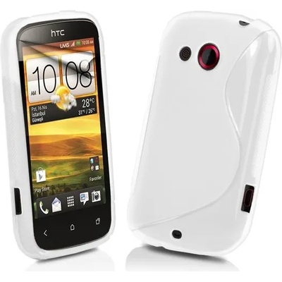 HTC Desire_C Силиконов Калъф Бял + Протектор