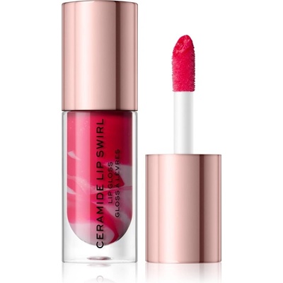 Makeup Revolution Ceramide Swirl hydratačný lesk na pery Bitten Red 4,5 ml