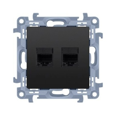 Dátová 2-KONTAKT SIMON 10 2xRJ45 cat.5e čierna C52.01/49