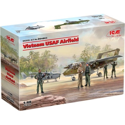 Bronco ICM Vietnam USAF AirfieldO-2A,OV-10 ,US person 1:48