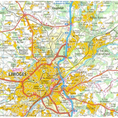 147 Limoges Guéret 1:100t mapa