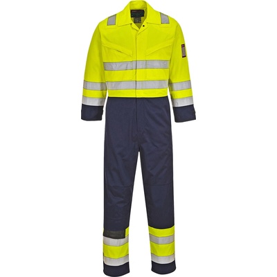 Portwest hi-vis modaflame mv28 / Огнеупорен светлоотразителен гащеризон, антистатичен - hv жълт/тъмносин xxxl (mv28ynrxxxl)