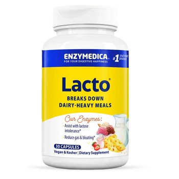 Enzymedica Lacto, ензими за подпомагане на храносмилането на лактозата, 30 капсули