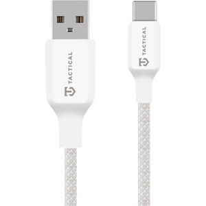 Tactical Здрав кабел с въжена оплекта за устройства с USB-C порт - Tactical Stitch Thread USB-A to USB-C Cable 15W (200 см) (бял) (57983126583)