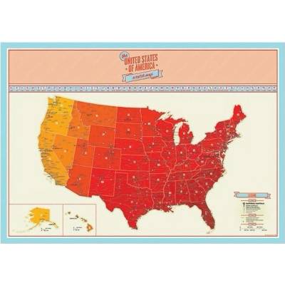 CABT416 Stieracia mapa sveta USA XL