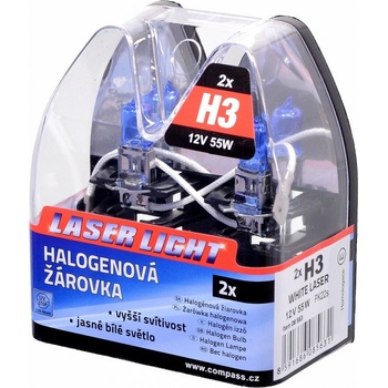 Compass White Laser H3 Pk22s 12V 55W 2 ks