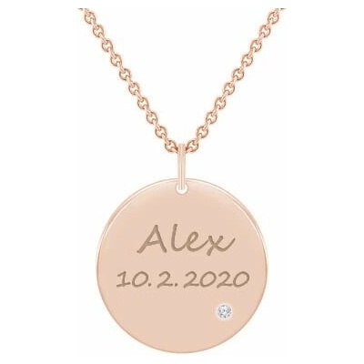 Eppi Zlatý přívěsek s diamantem a s gravírem dle vaší volby Cassius P36270