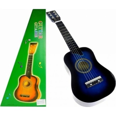 Lean Toys dětská dřevěná kytara 60 cm modrá