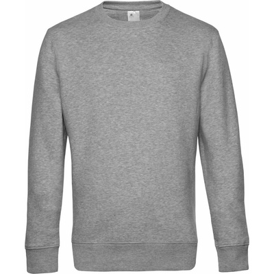 B&C KING Crew Neck pánska mikina sivá heather