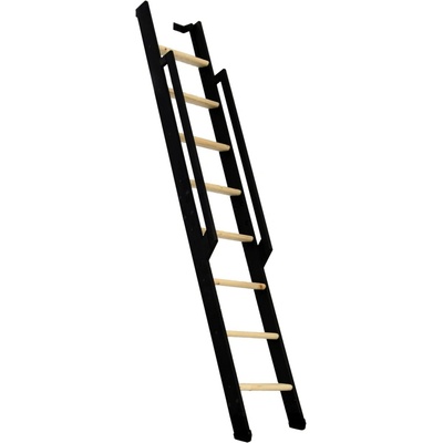 Minka STAIRS Priame rebríkové schodisko Strong smrk/čierna, 8 schodov, 199 cm