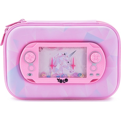 YOLO Ученически 3D несесер YOLO Unicorn - 2 ципа, с игра (121285-165-3)