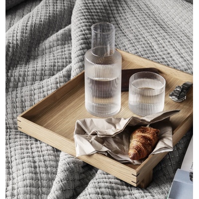 ferm LIVING Sklenená karafa Ripple Small 0,5 l