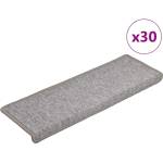 vidaXL Изтривалки за стълби, 30 бр. , 65x21x4 см, светлосиви, с правоъгълен кант (3365768)