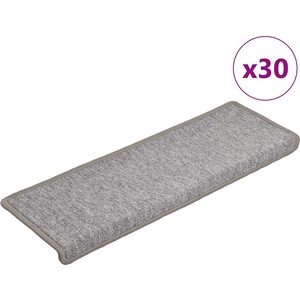 vidaXL Изтривалки за стълби, 30 бр. , 65x21x4 см, светлосиви, с правоъгълен кант (3365768)