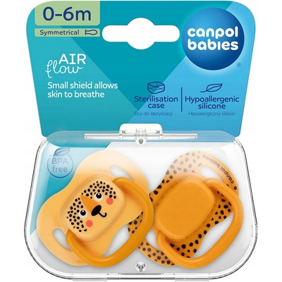Canpol babies BabiesBoo silikon symmetrical Soother cumlík orange 2 ks