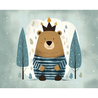 ZUTY Obrazy na stenu - Medvedík - ilustrácia Rámovanie: bez rámu a bez vypnutia plátna, Rozmer: 40x50 cm