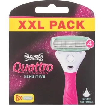 Wilkinson Sword Quattro For Women Sensitive резервни ножчета 6 бр за жени