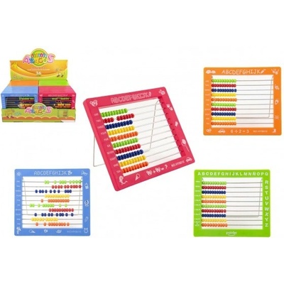 Teddies Počítadlo 100 kuliček plast 19x16cm 4 barvy