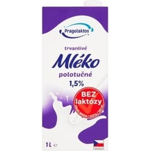 Pragolaktos Polotučné mléko bez laktózy 1,5% 1 l