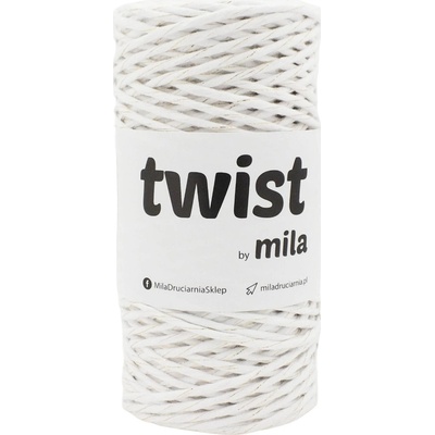 Šňůra TWIST MILA 3mm/100m - Bílá zlatá