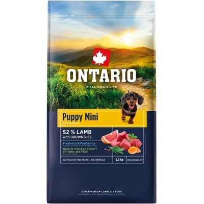 ONTARIO Puppy Mini Lamb & Rice 6,5 kg