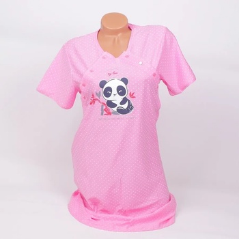 Image 1 of Нощница за бременни и кърмачки в розово с панда