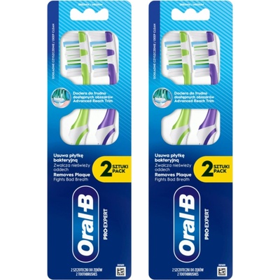 Oral-B Pro-Clean Zubná kefka Odstraňuje zubný povlak Stredná 2 ks