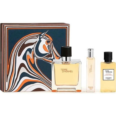 Hermes Terre D´Hermes Pure Perfume Dárková sada Parfum 75 ml, sprchový gel 40 ml a miniaturka Pure Perfume 15 ml